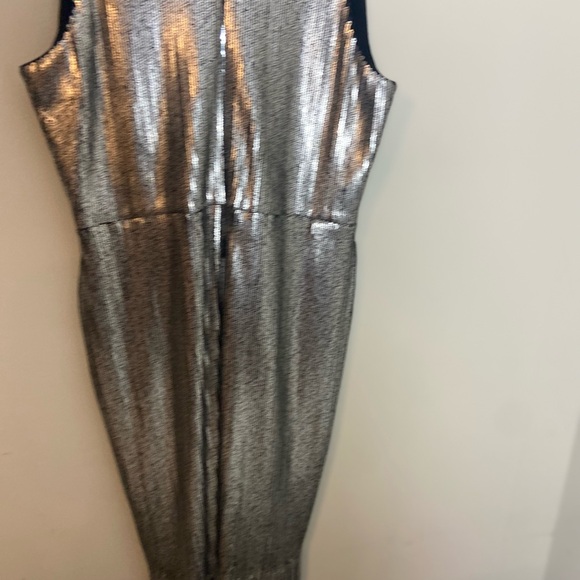 DRESS THE POPULATION Frankie Silver Sequin Fringe Shift Dress szXLG - Picture 9 of 14